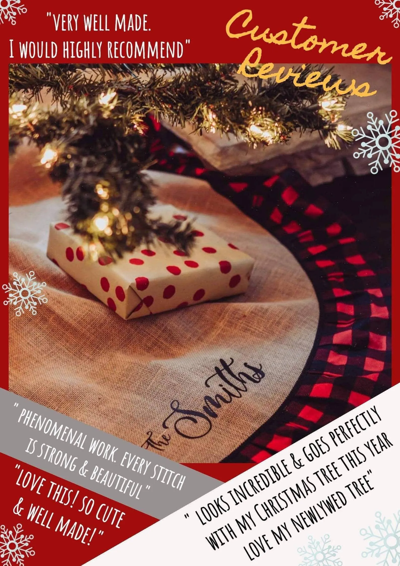 Burlap & Lace Christmas Tree Skirt