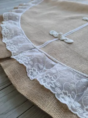Burlap & Lace Christmas Tree Skirt