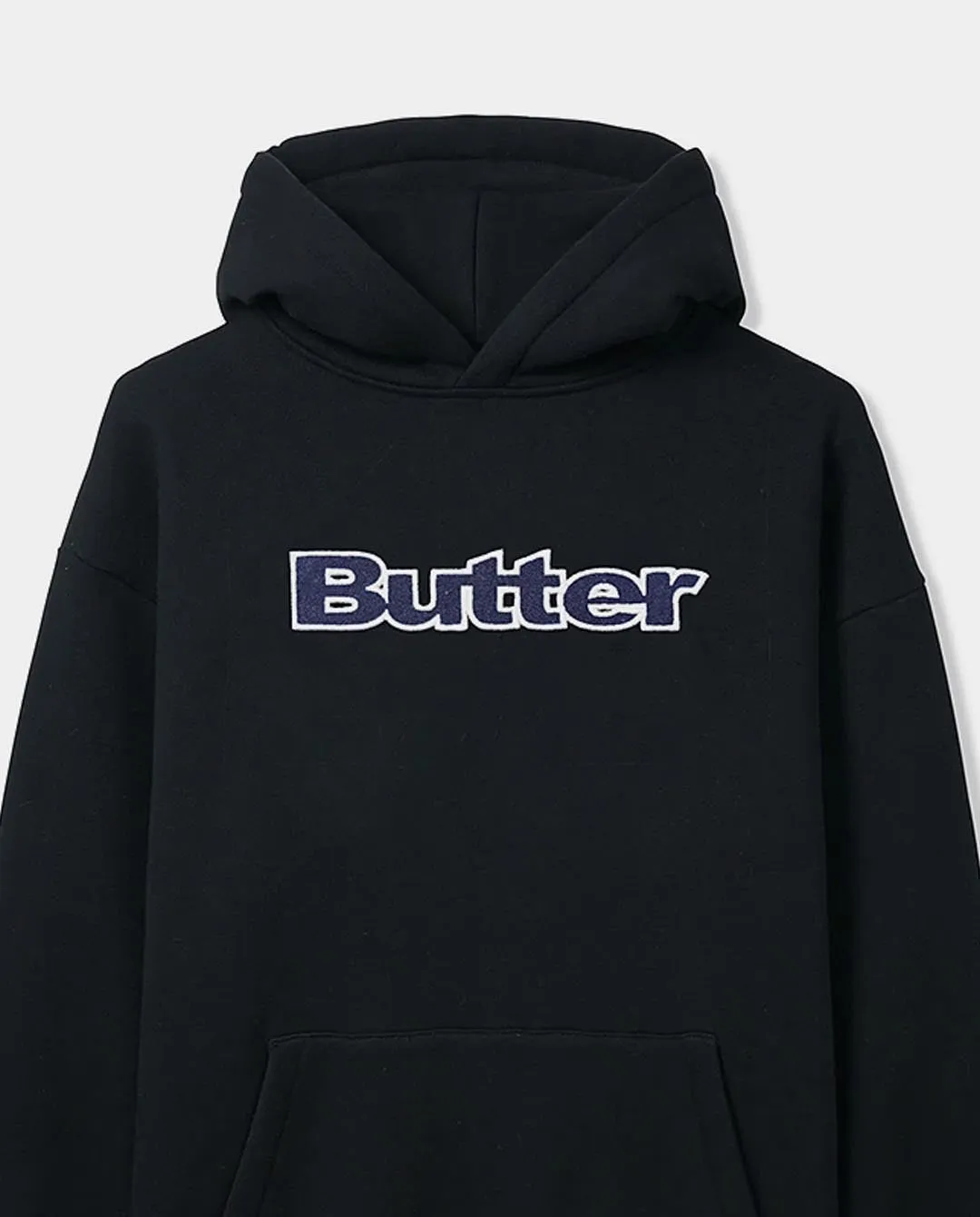Butter Goods - Logo Denim Applique Pullover Hood - Black