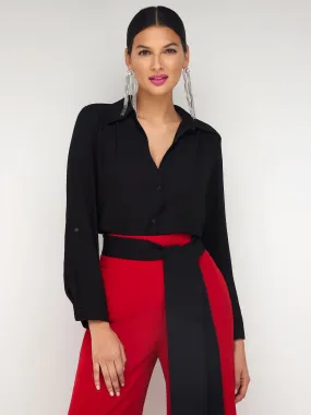 Button-Front Tunic Shirt