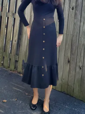 Button Ruffle Skirt