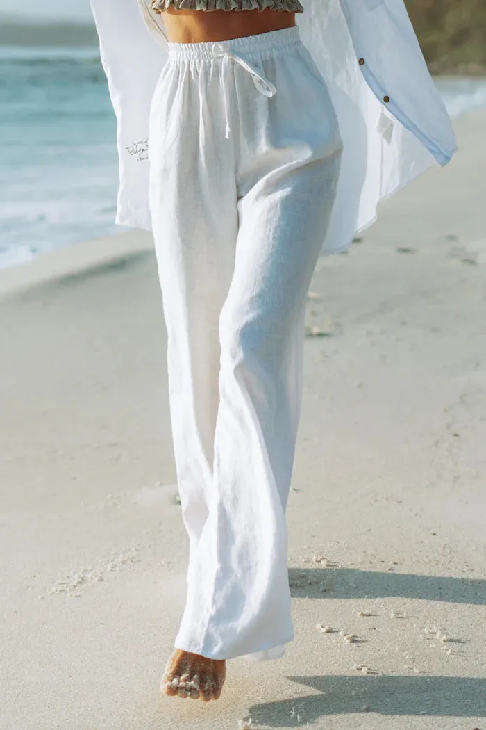 Bypias | Saint Tropez Linen Pant | White