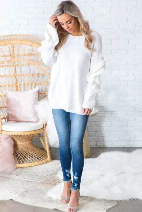 Cali Livin' Tunic Sweater In White
