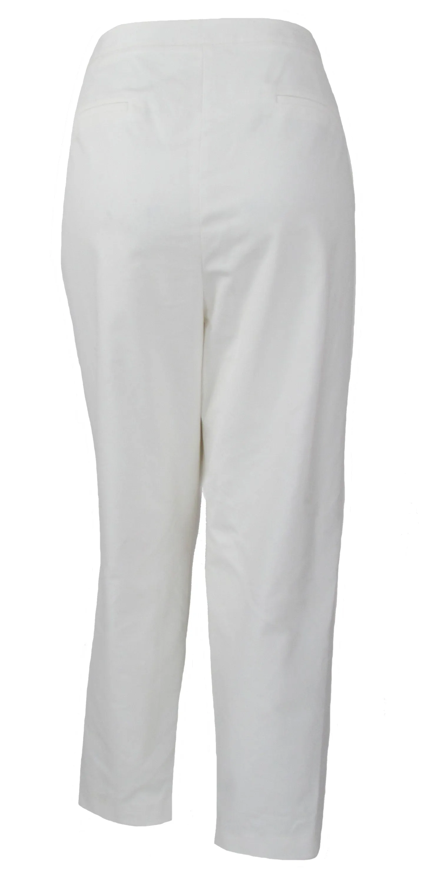 Calvin Klein Women's Plus Size Gold Zip Detail Ankle Pants White Size 24W