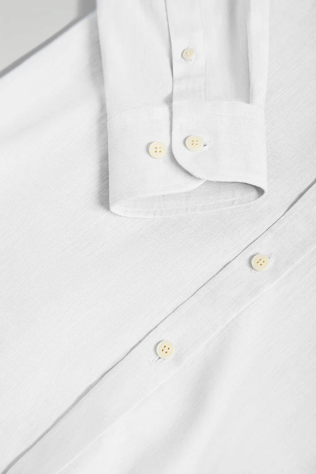 Camisa de lino y algodón slim blanca con logo Rigby Go