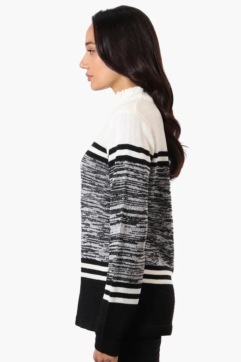Canada Weather Gear Patterned 1/4 Zip Pullover Sweater - White