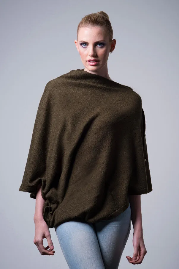Cashmere Button Wrap W