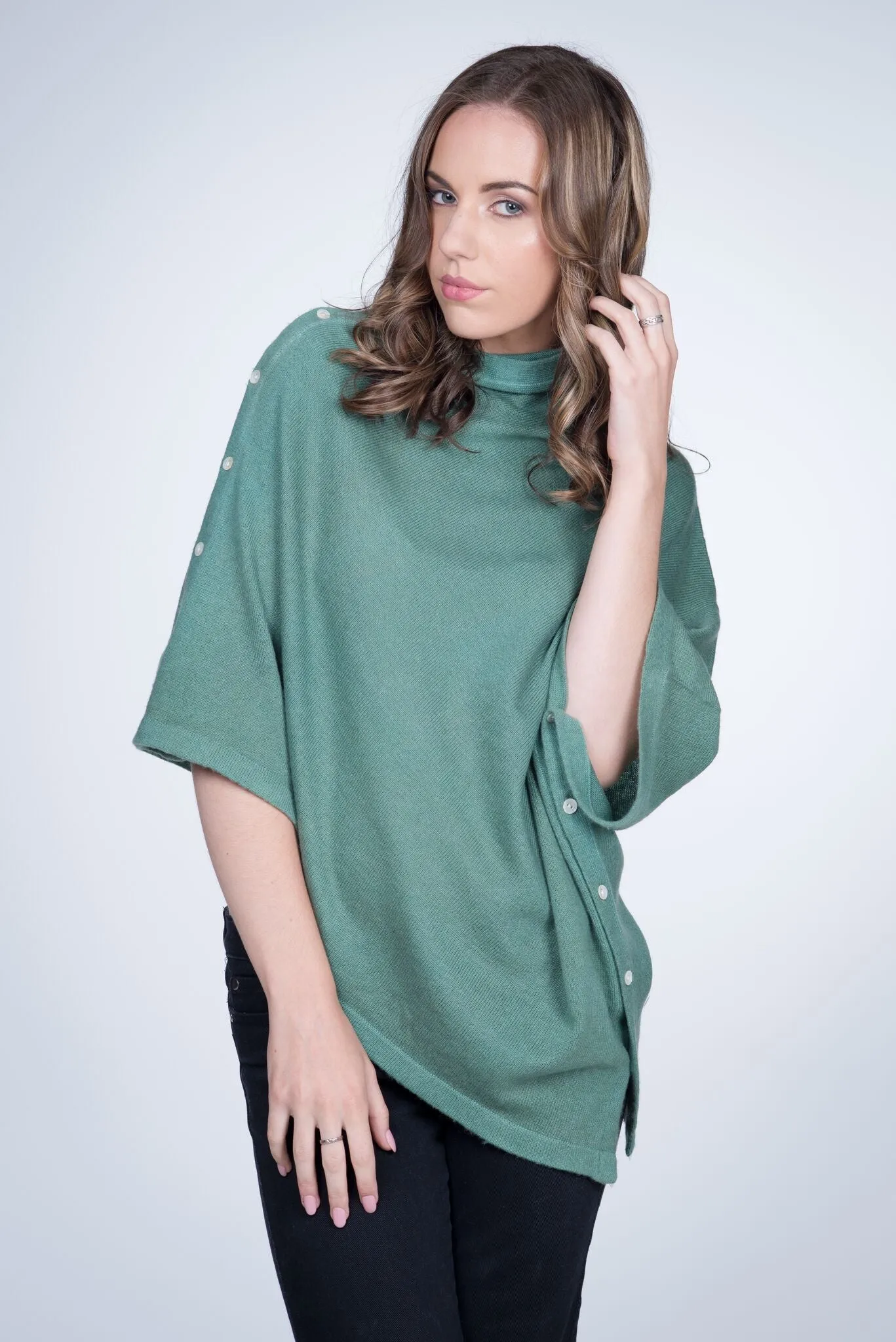 Cashmere Button Wrap W
