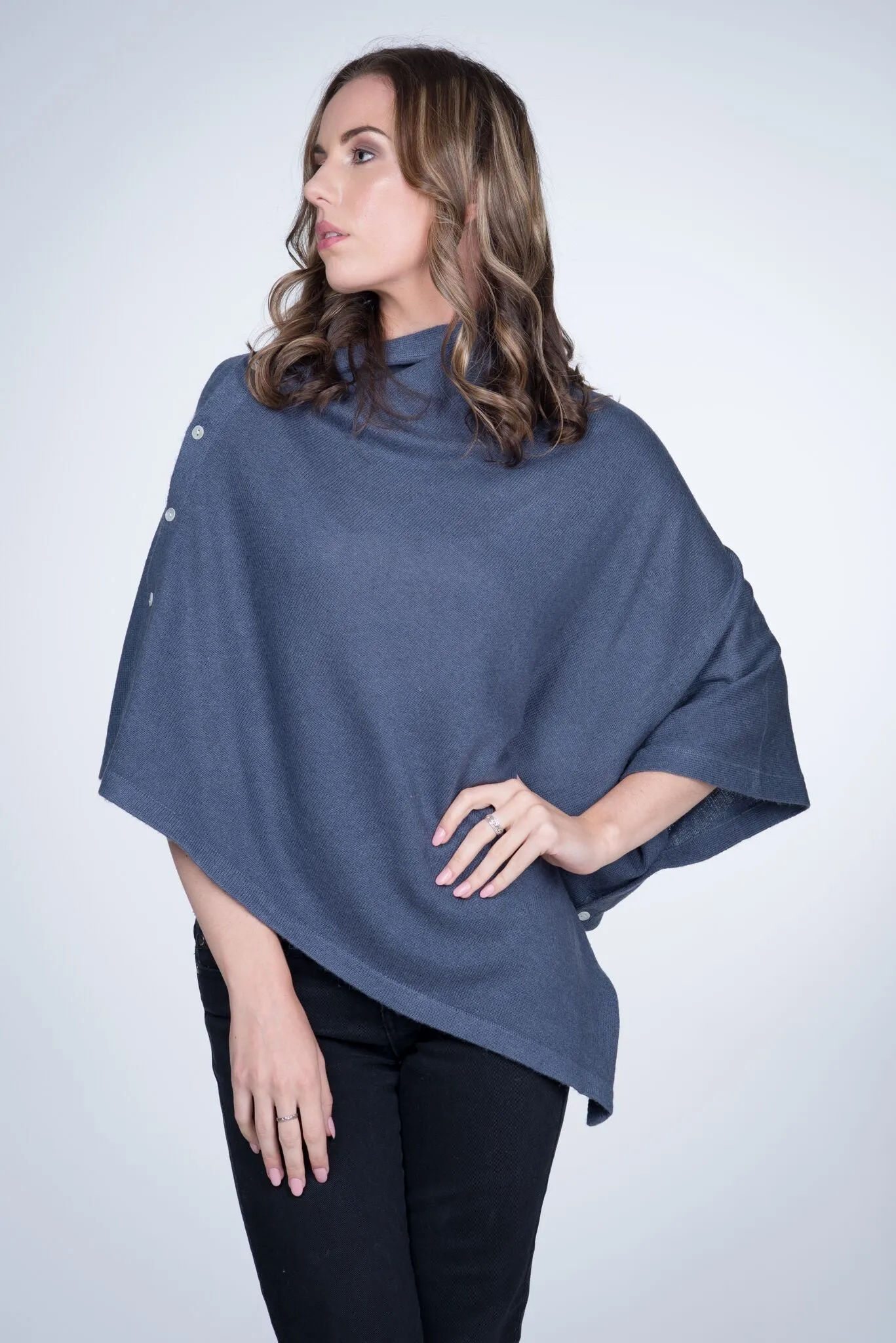 Cashmere Button Wrap W