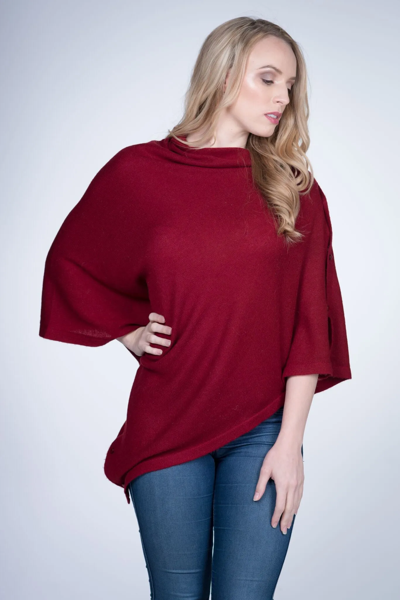 Cashmere Button Wrap W