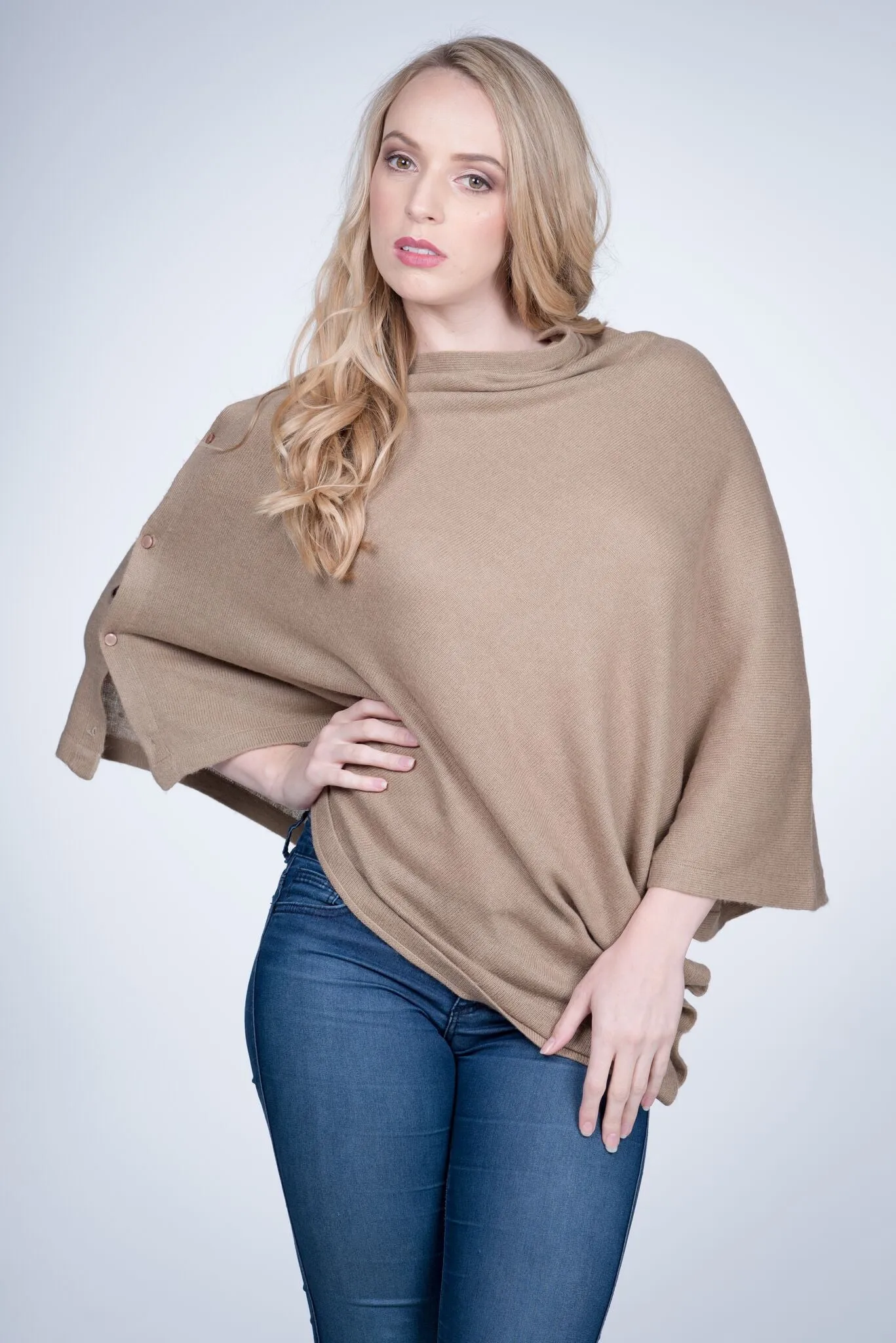 Cashmere Button Wrap W