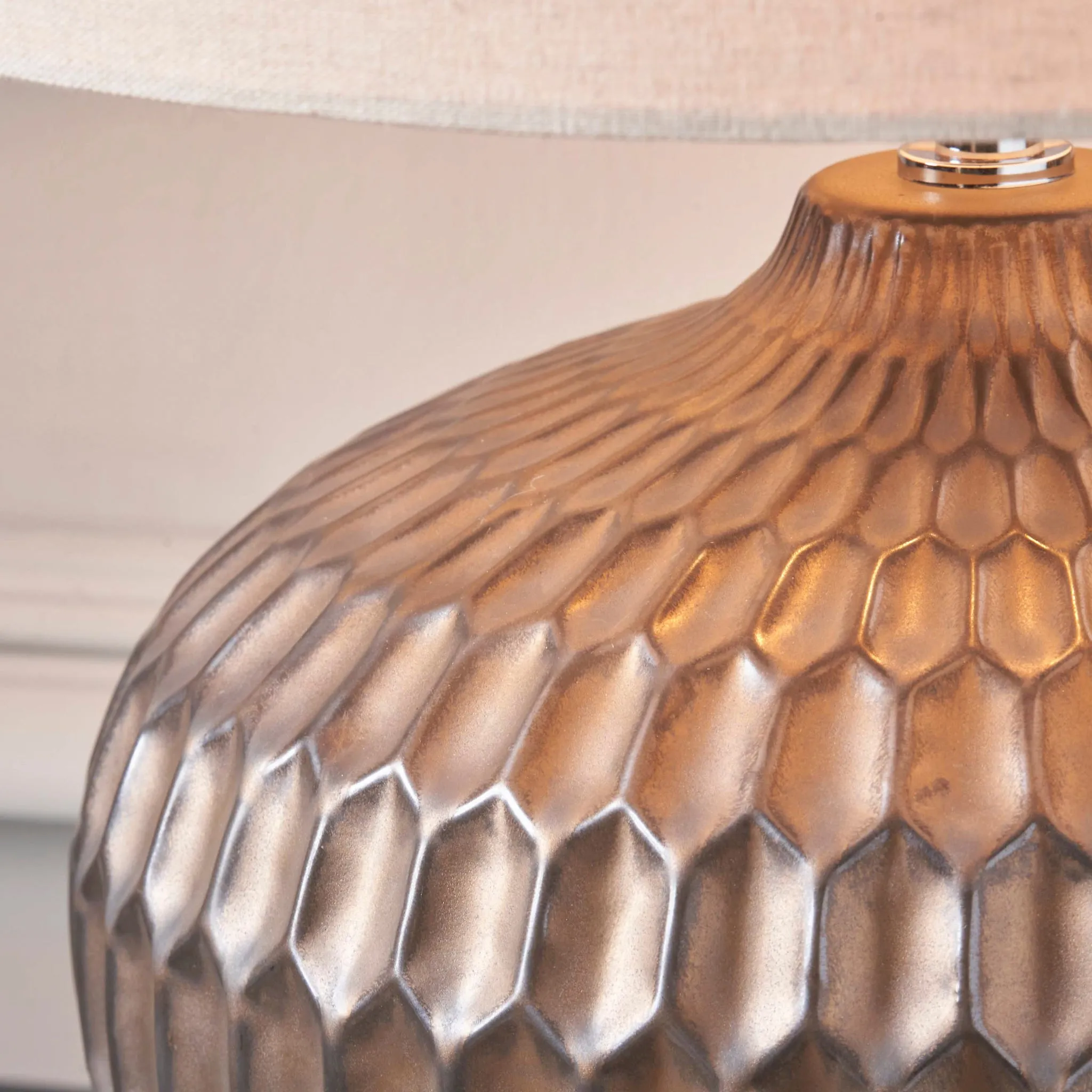 Cassius Bronze Textured Glazed Ceramic Table Lamp