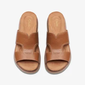Clarks Arwell Walk Tan Leather Sandal