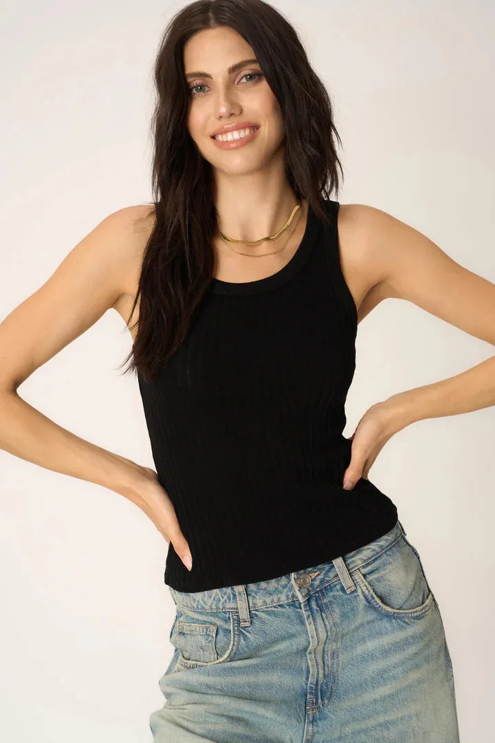 contrast rib knit tank