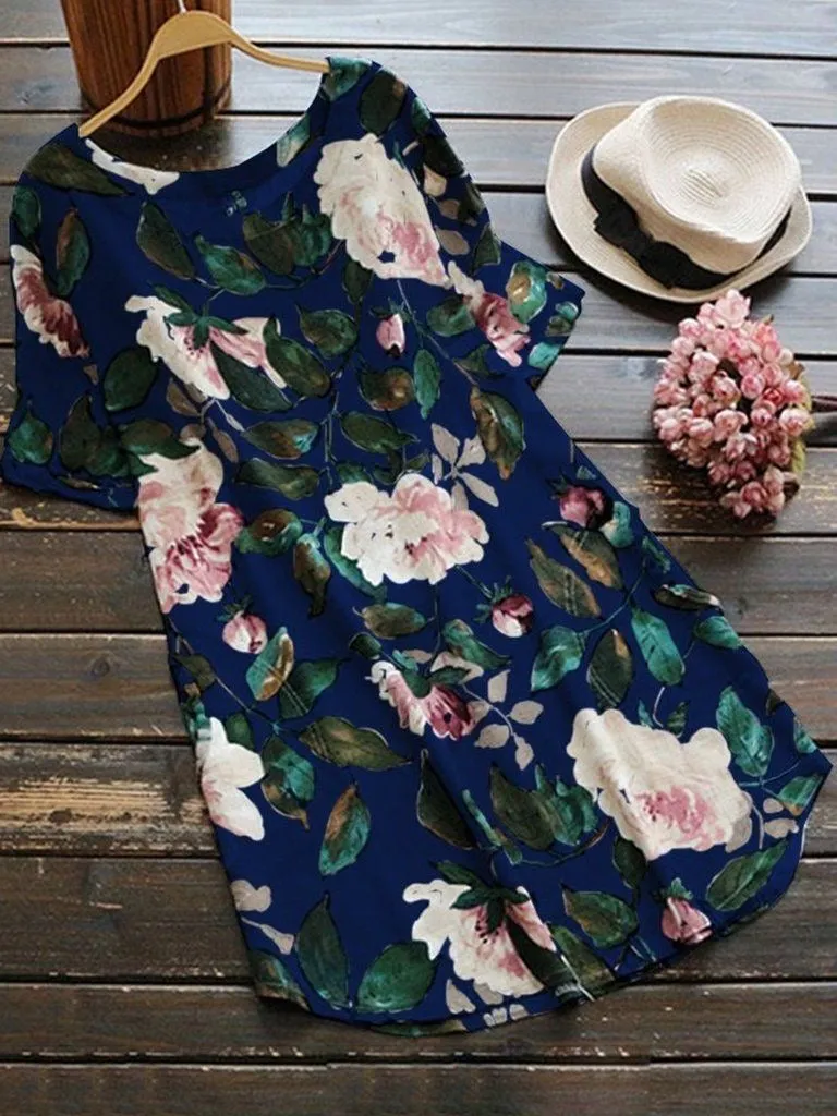 Cotton and Linen Boho Tunic Dress, Bohemian Dress