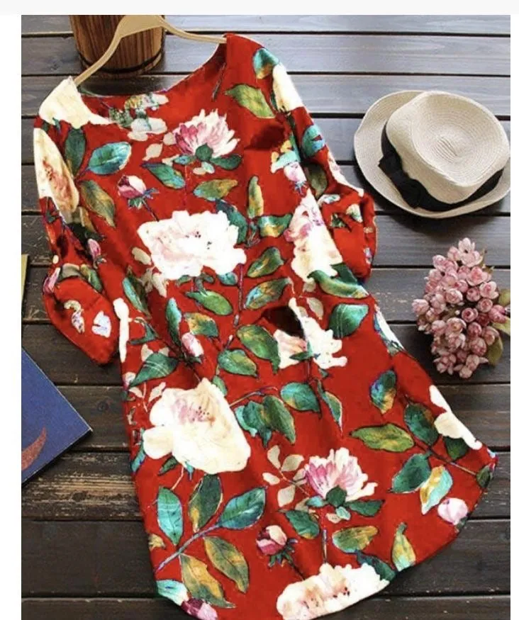 Cotton and Linen Boho Tunic Dress, Bohemian Dress