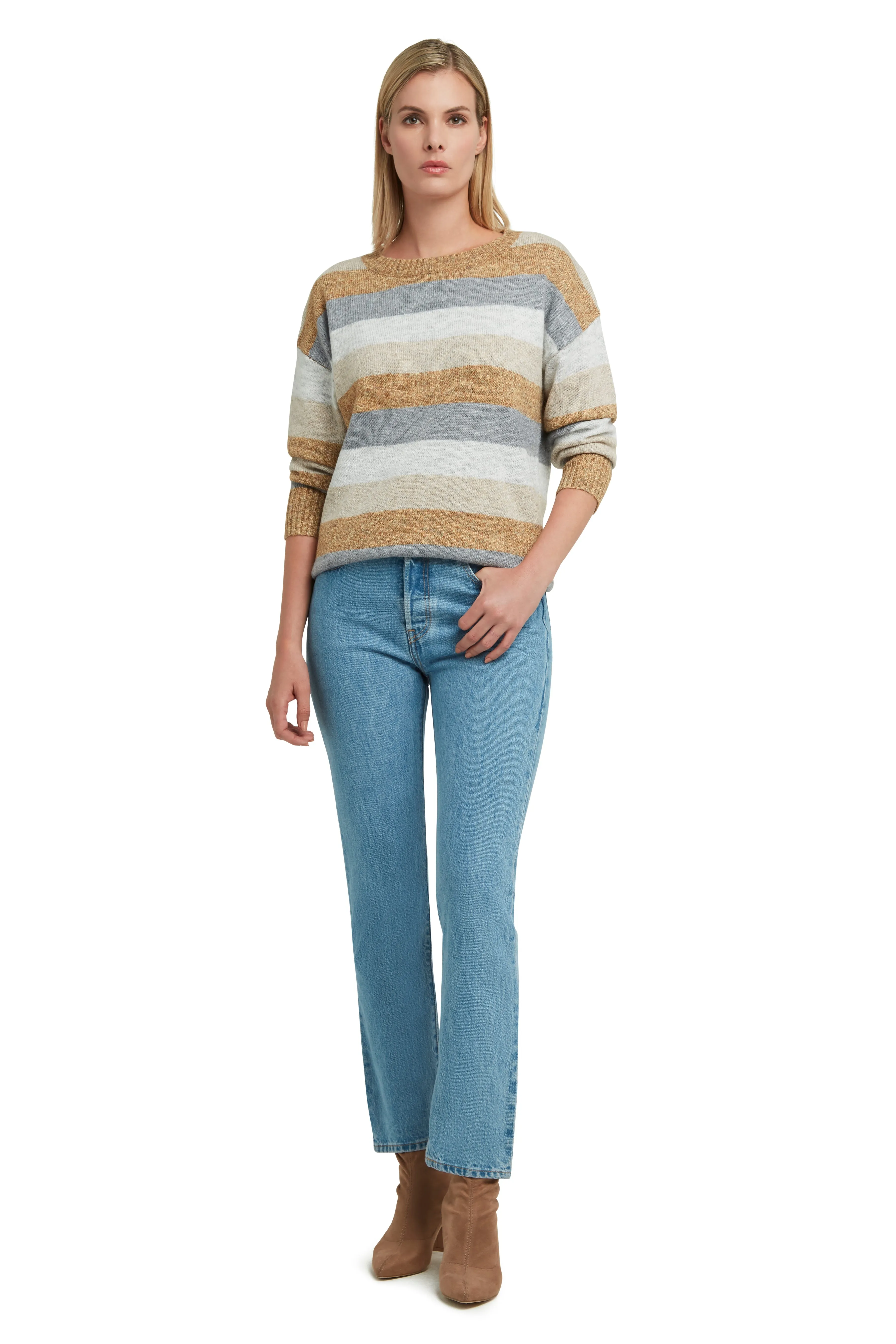 Crew Neck Stripe Sweater