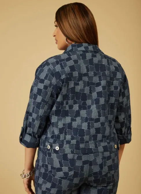Cuffed Patchwork Slim Jean Jacket