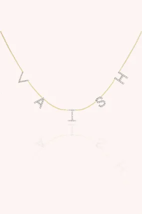 DANGLING NAME DIAMOND NECKLACE