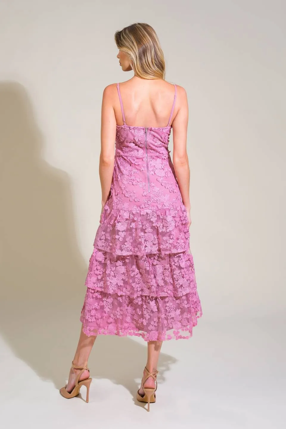 DAZZLING DAYBREAK WOVEN MIDI DRESS