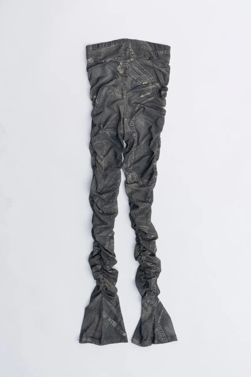 Denim Printed Skirt Layered Leggings - SALE