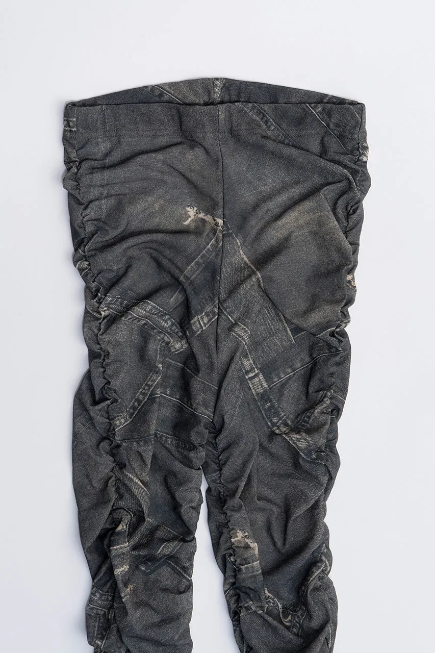 Denim Printed Skirt Layered Leggings - SALE
