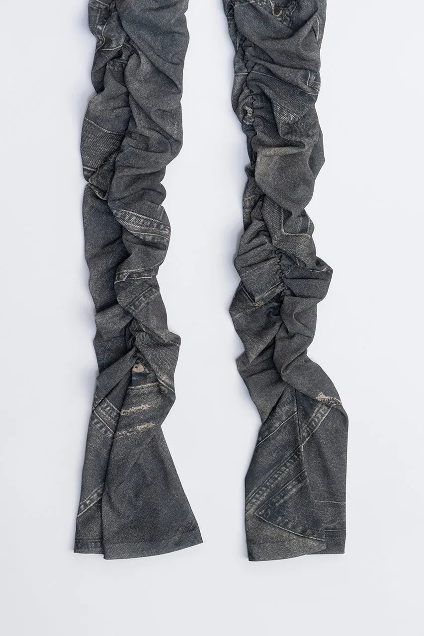 Denim Printed Skirt Layered Leggings - SALE