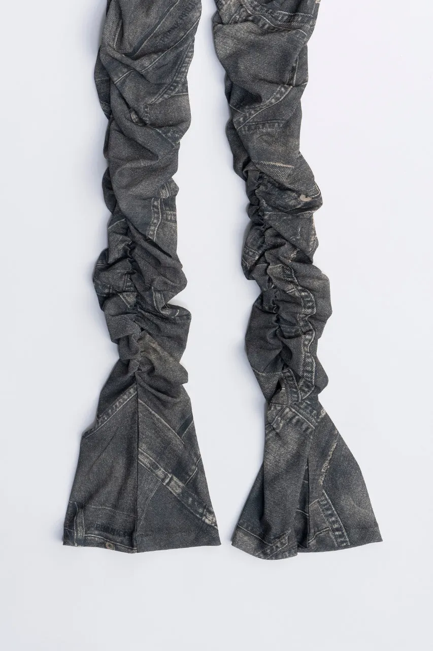 Denim Printed Skirt Layered Leggings - SALE