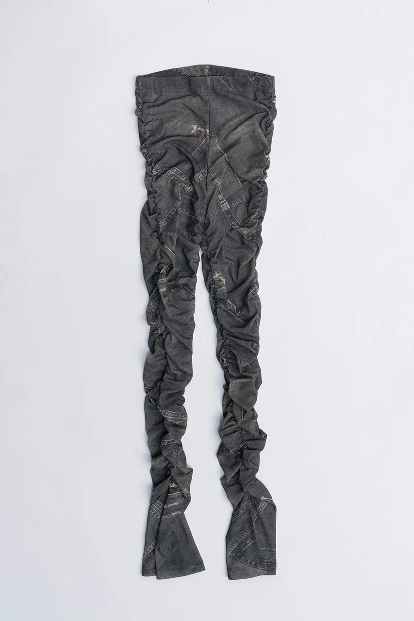 Denim Printed Skirt Layered Leggings - SALE