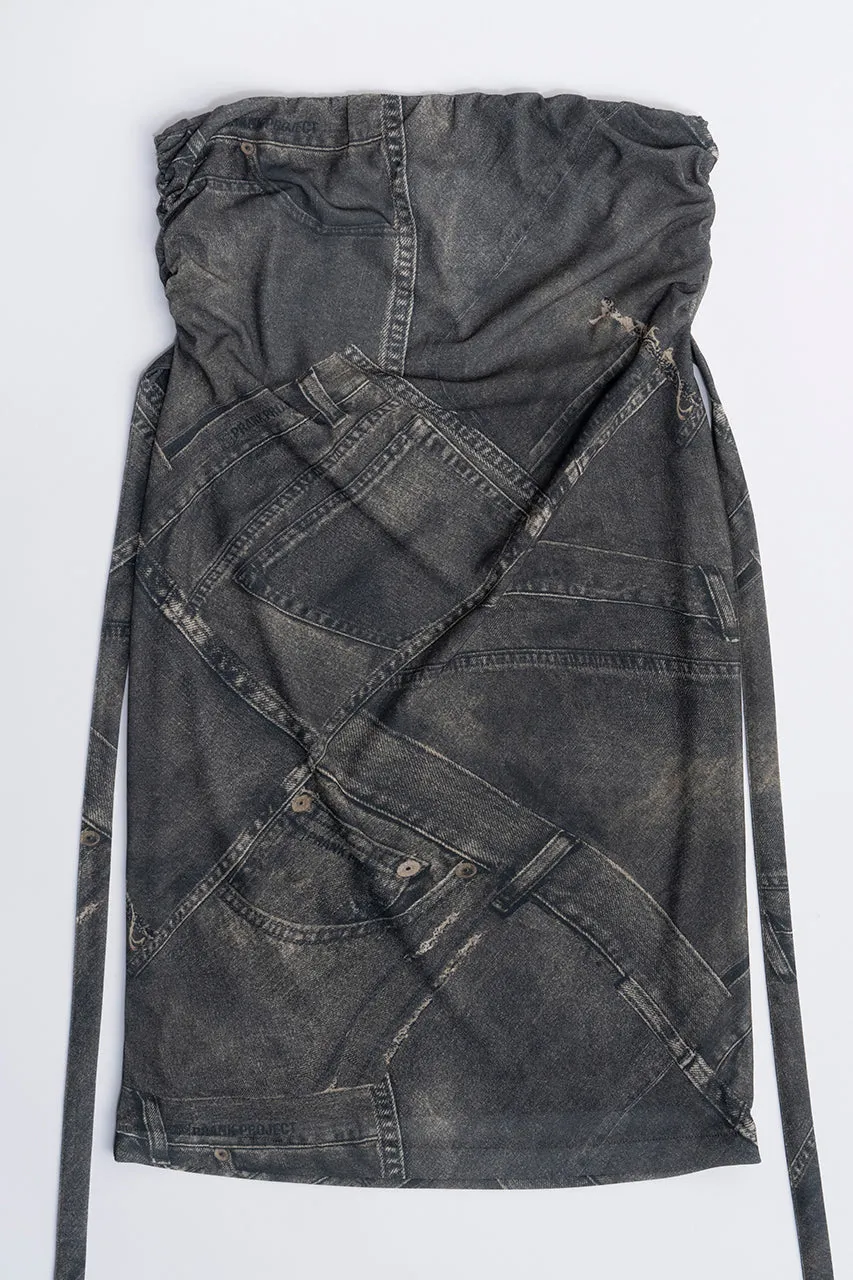 Denim Printed Skirt Layered Leggings - SALE