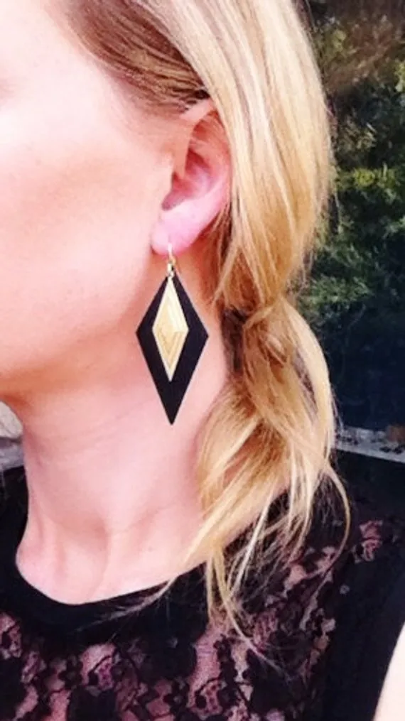 Diamond Stack Earrings -Mint
