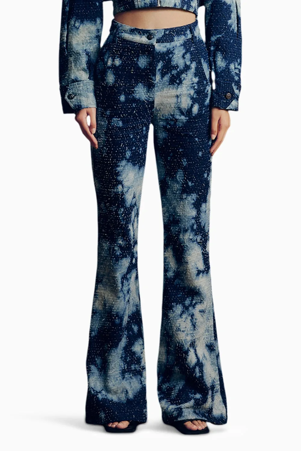 Distressed Denim Cloudwash Pants