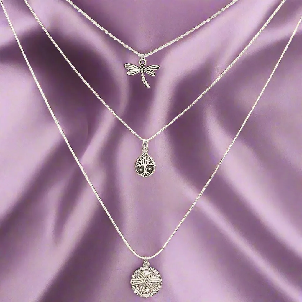 Dragonfly Layered Necklace Set