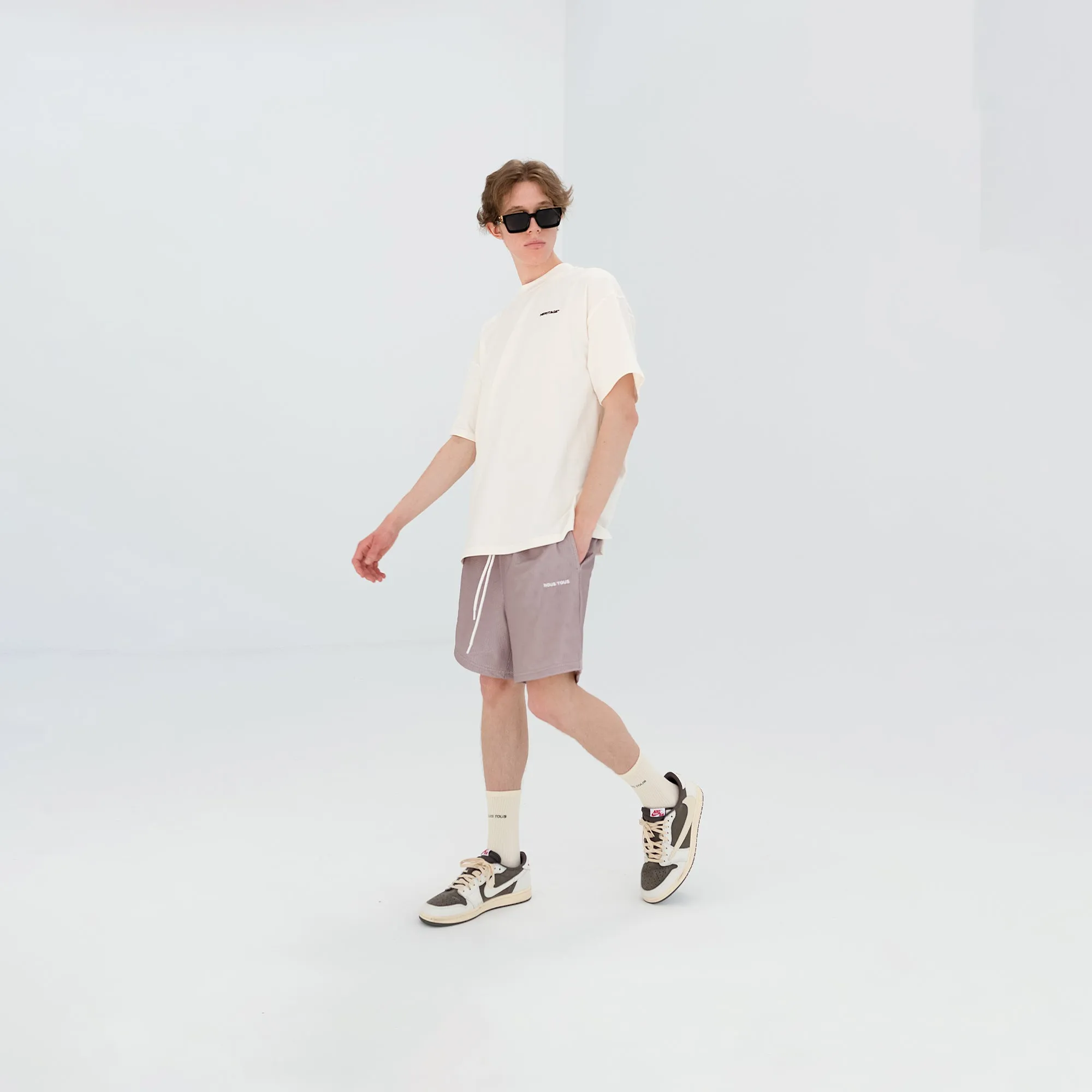 DRIP MESH SHORTS TAUPE