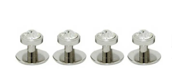 DSI-London Crystal Dress Studs with Silver Rim 4515 Various Colours