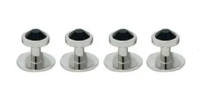 DSI-London Crystal Dress Studs with Silver Rim 4515 Various Colours