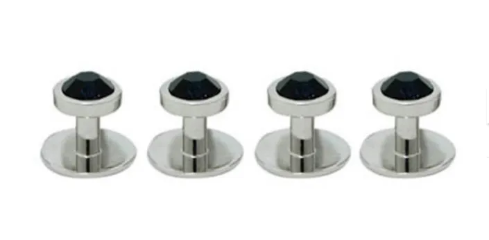DSI-London Crystal Dress Studs with Silver Rim 4515 Various Colours