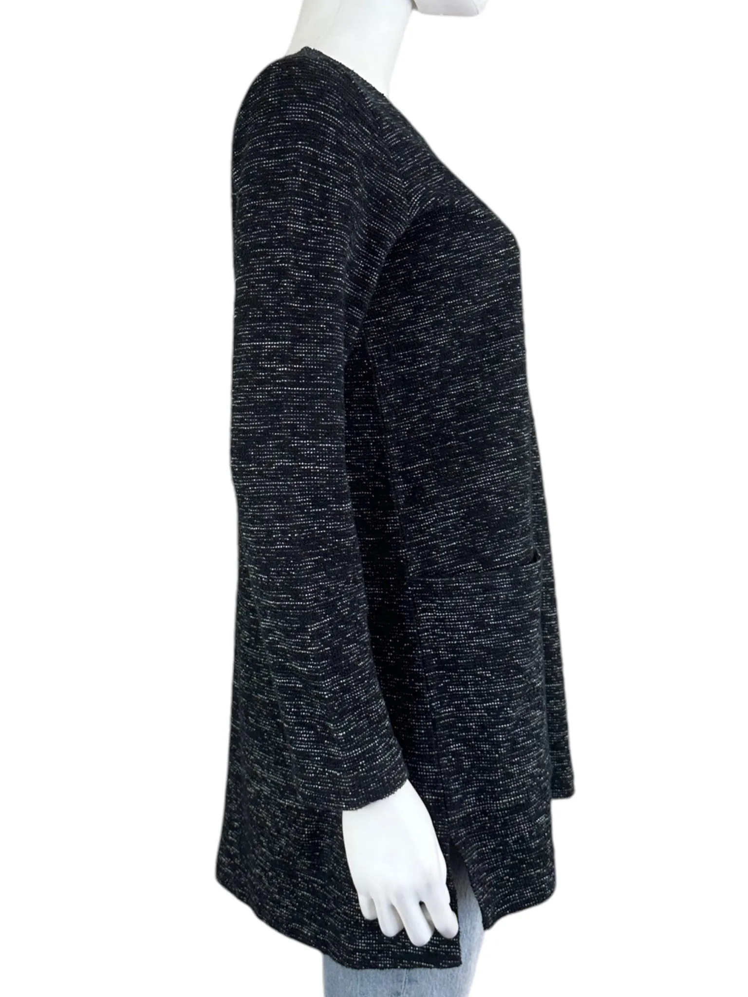 EILEEN FISHER Black Stretch Knit Tunic Size XXS