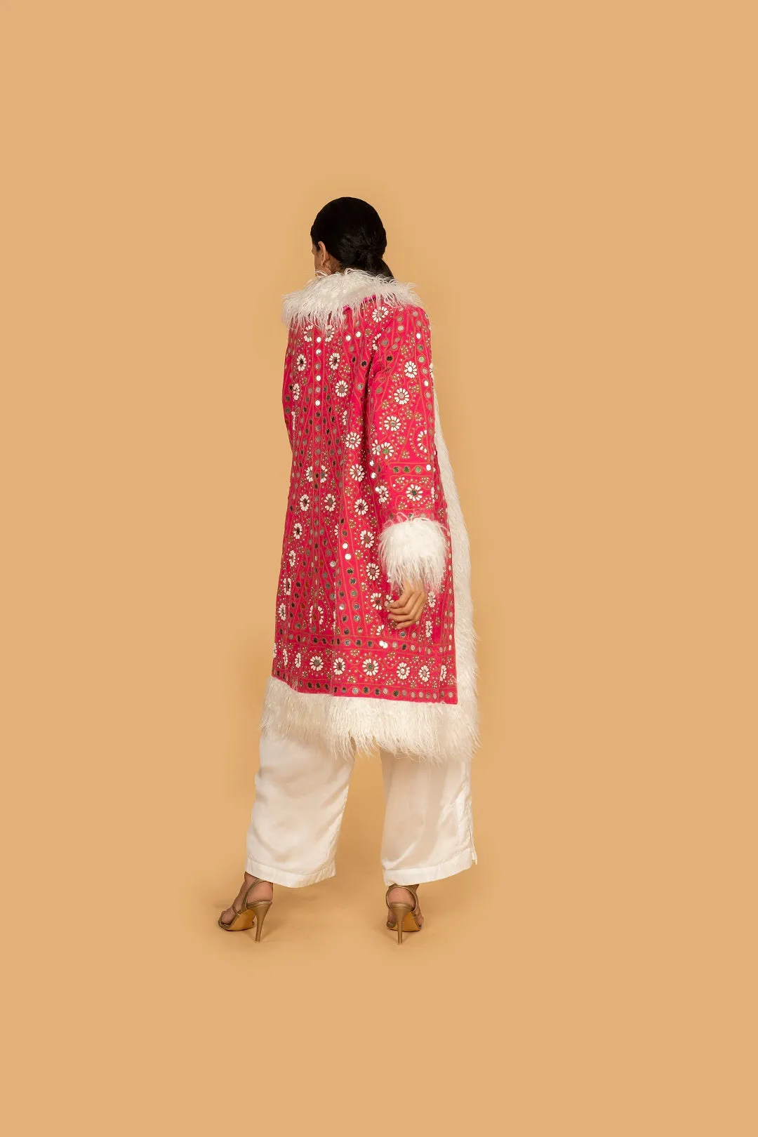 Embroidered Longline Coat