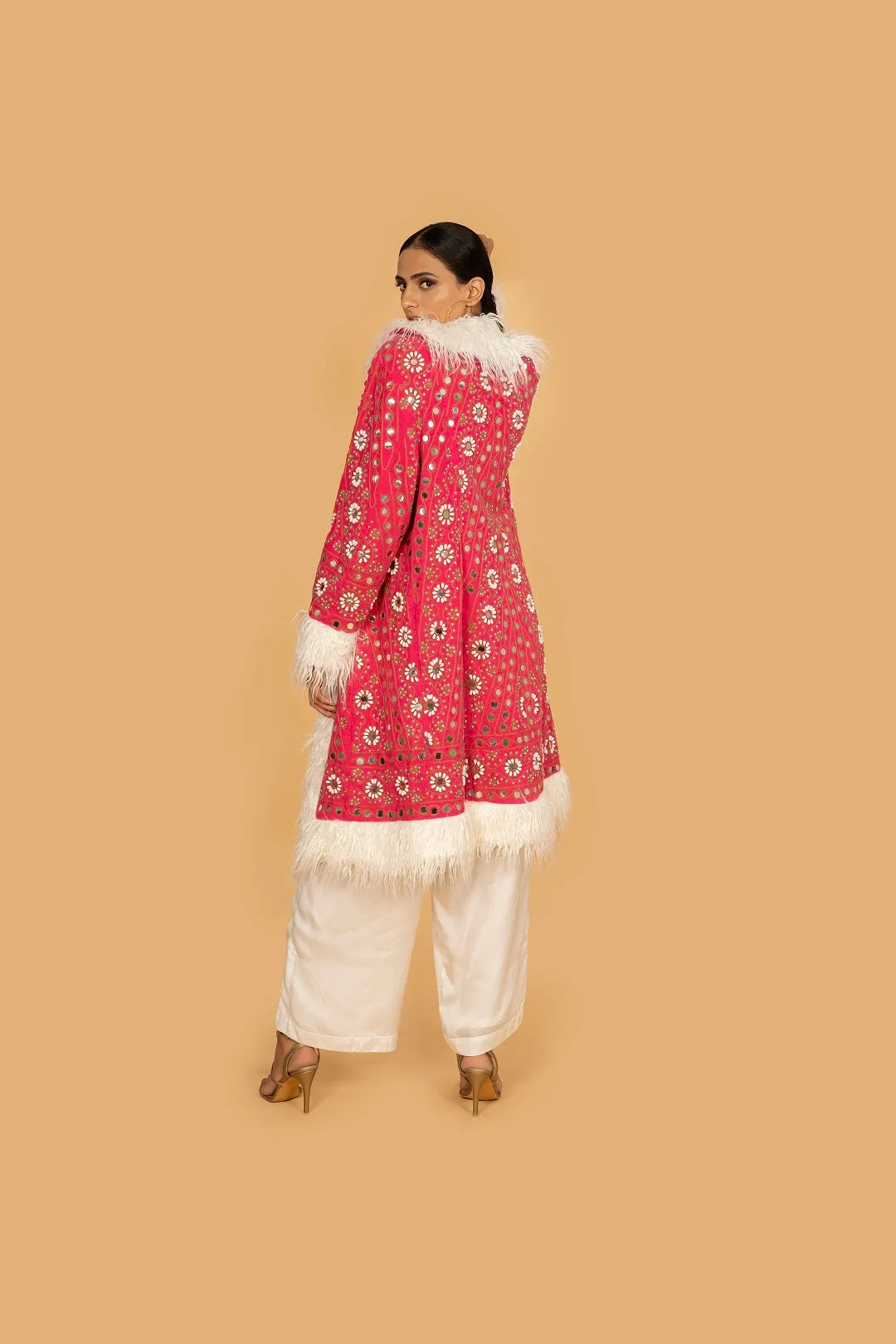 Embroidered Longline Coat