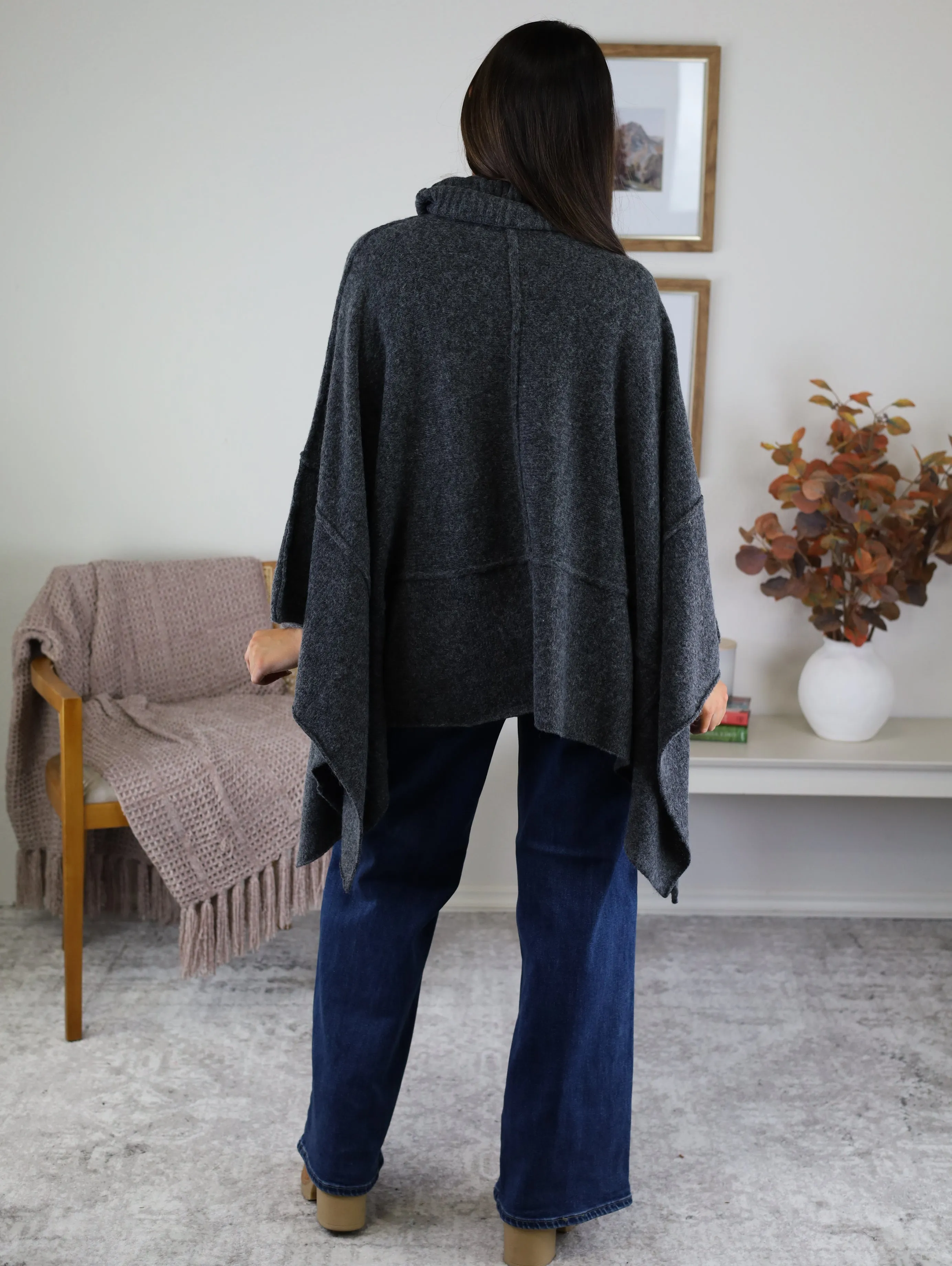 Estelle Poncho Turtle Neck Sweater - Sale