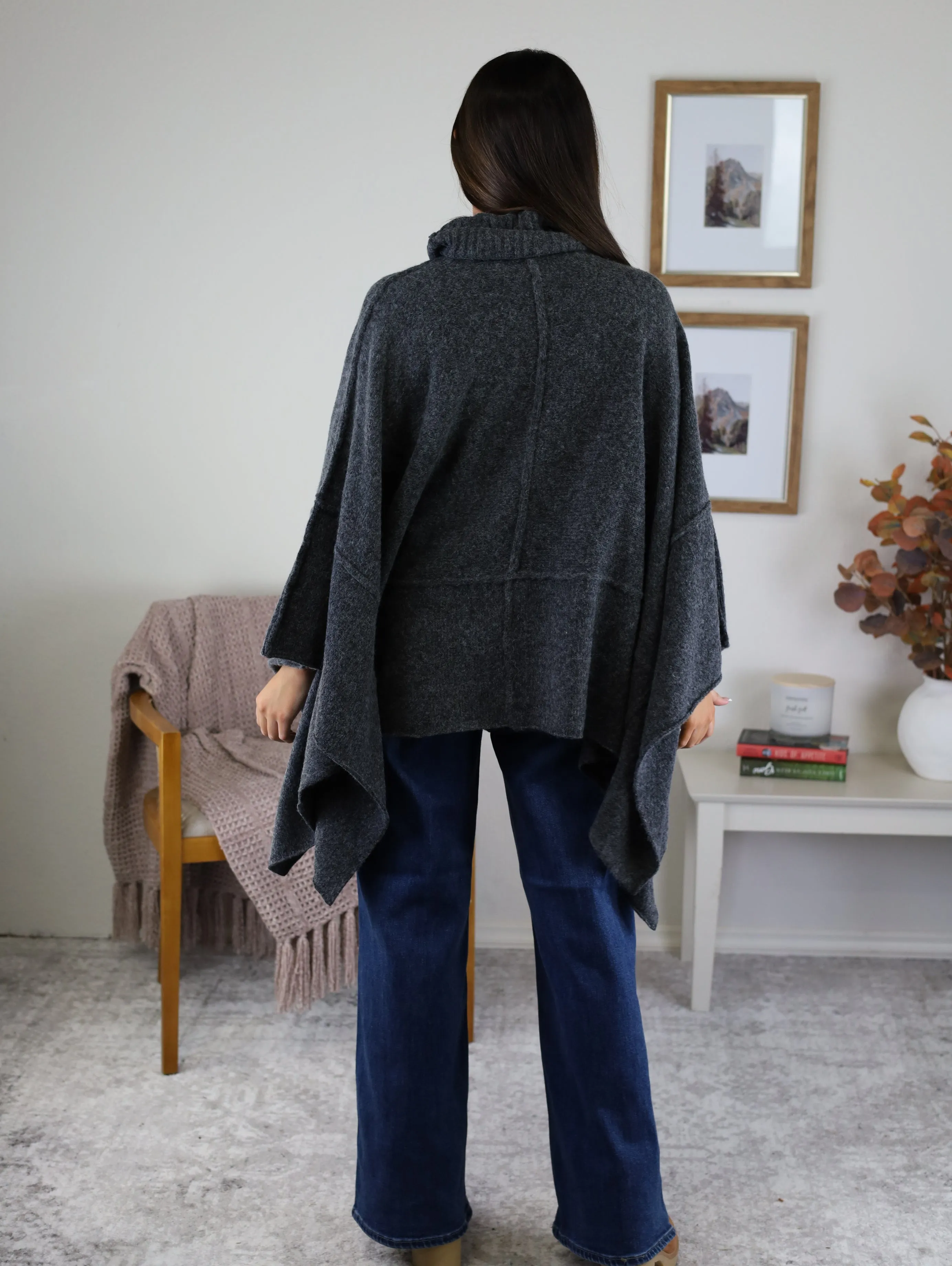 Estelle Poncho Turtle Neck Sweater - Sale
