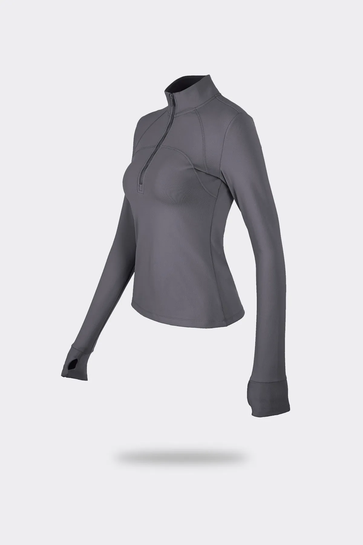 Fitted Half-Zip Fleece Track Jacket