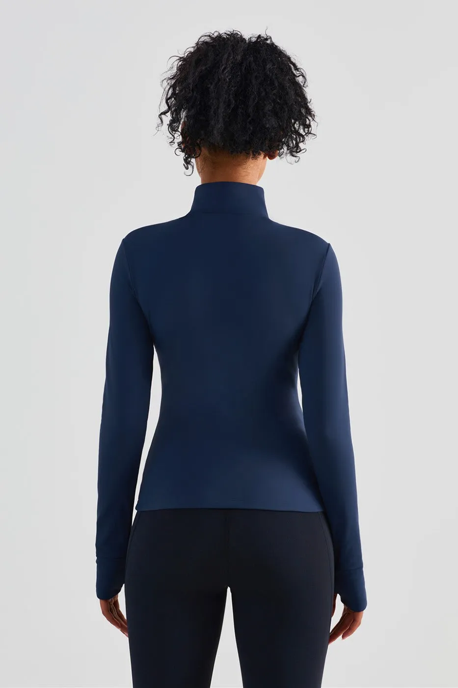 Fitted Half-Zip Fleece Track Jacket