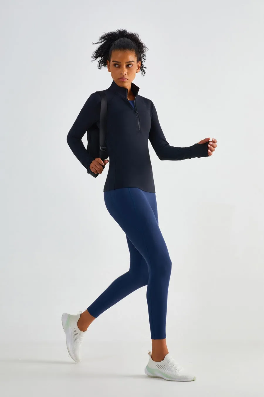 Fitted Half-Zip Fleece Track Jacket