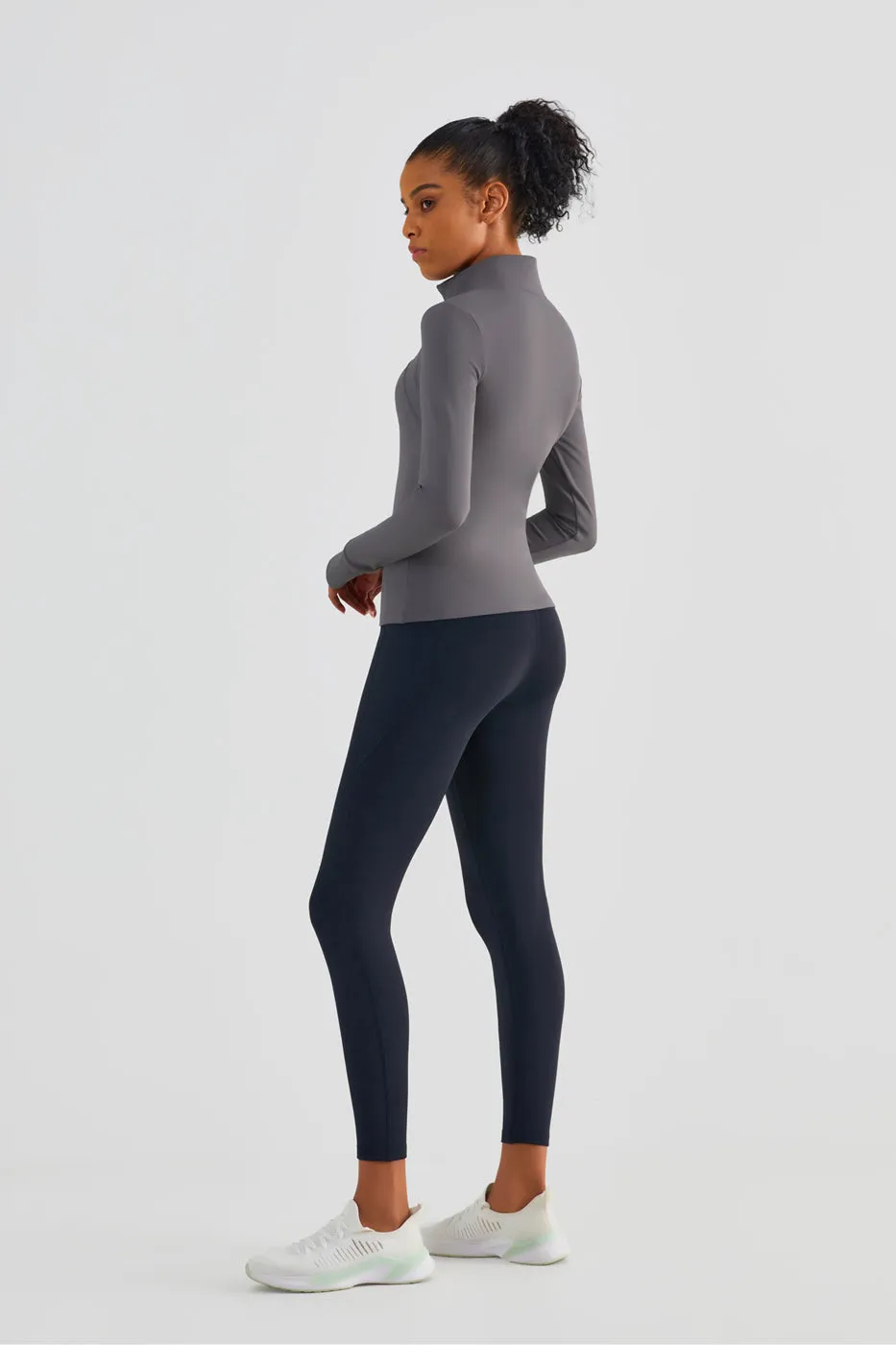 Fitted Half-Zip Fleece Track Jacket