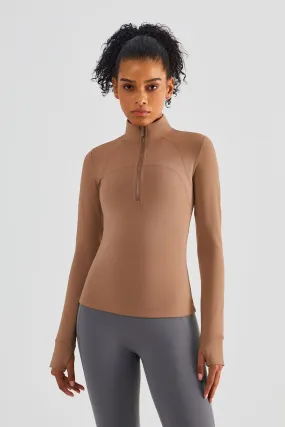 Fitted Half-Zip Fleece Track Jacket
