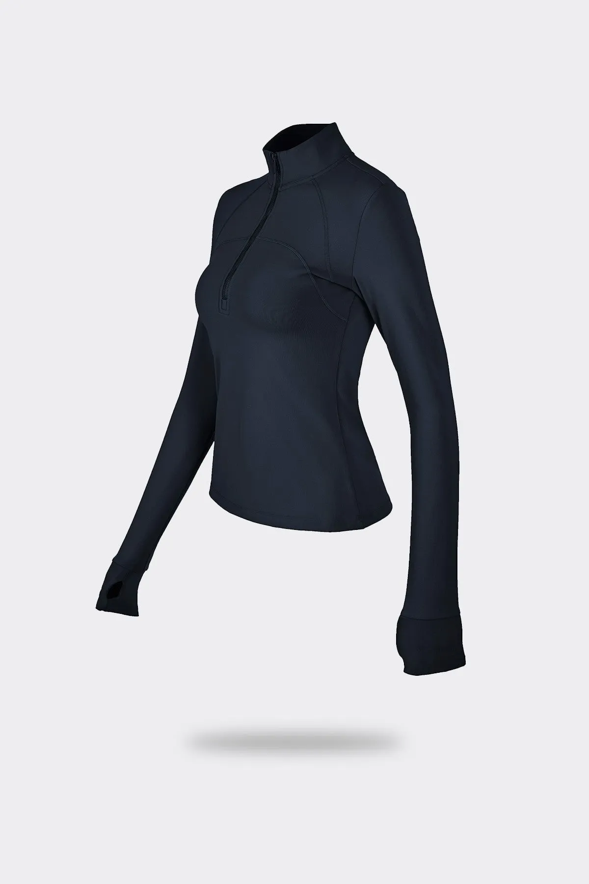 Fitted Half-Zip Fleece Track Jacket