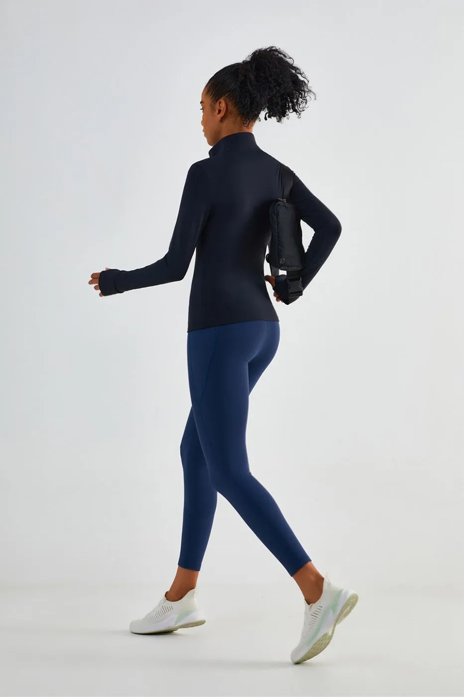 Fitted Half-Zip Fleece Track Jacket