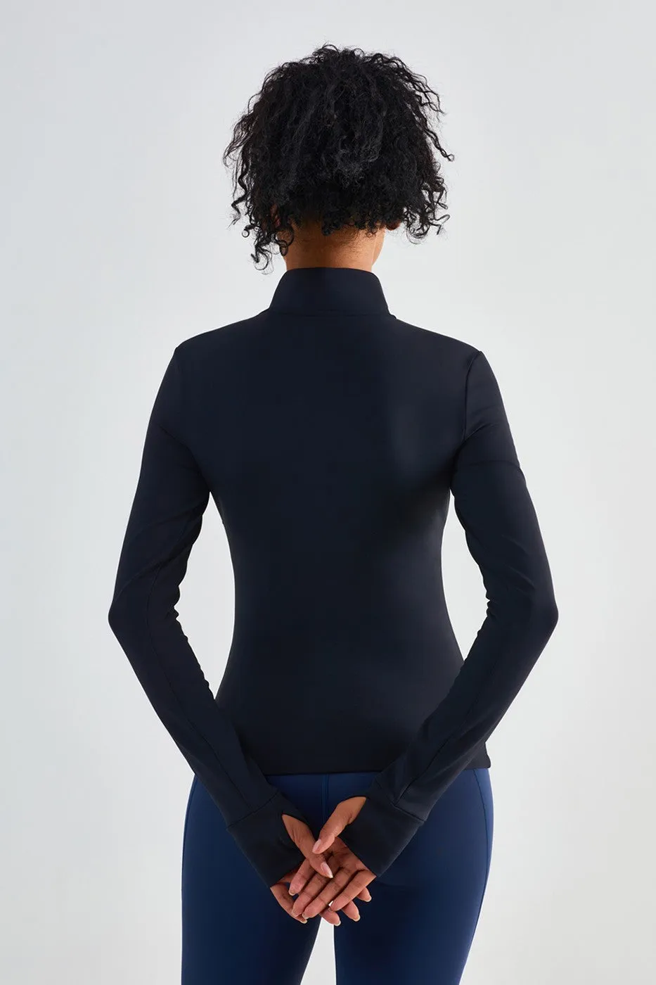Fitted Half-Zip Fleece Track Jacket